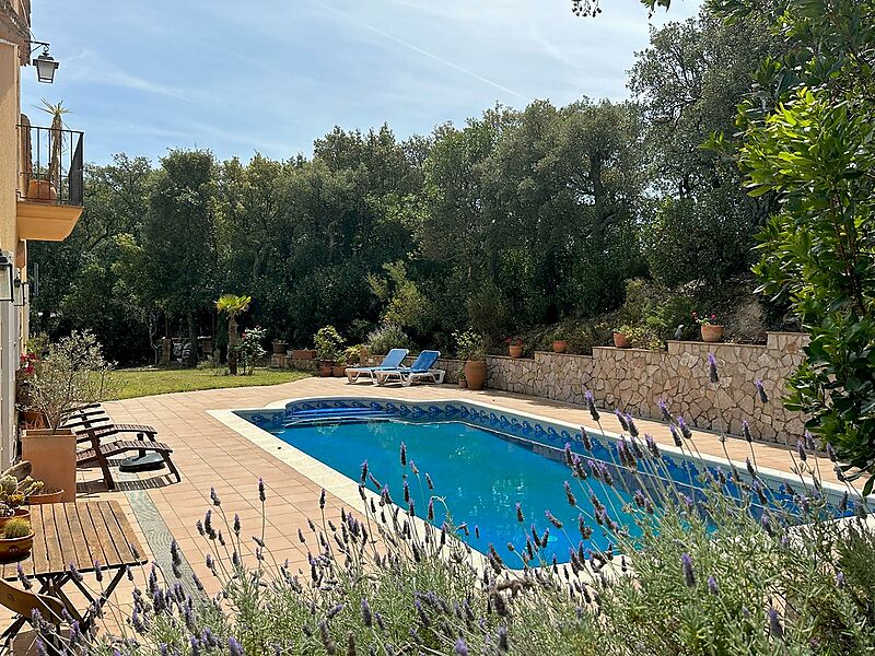 Casa espaiosa amb molta privadesa a la natura, 4 dormitoris, piscina i vistes impressionants a les muntanyes.