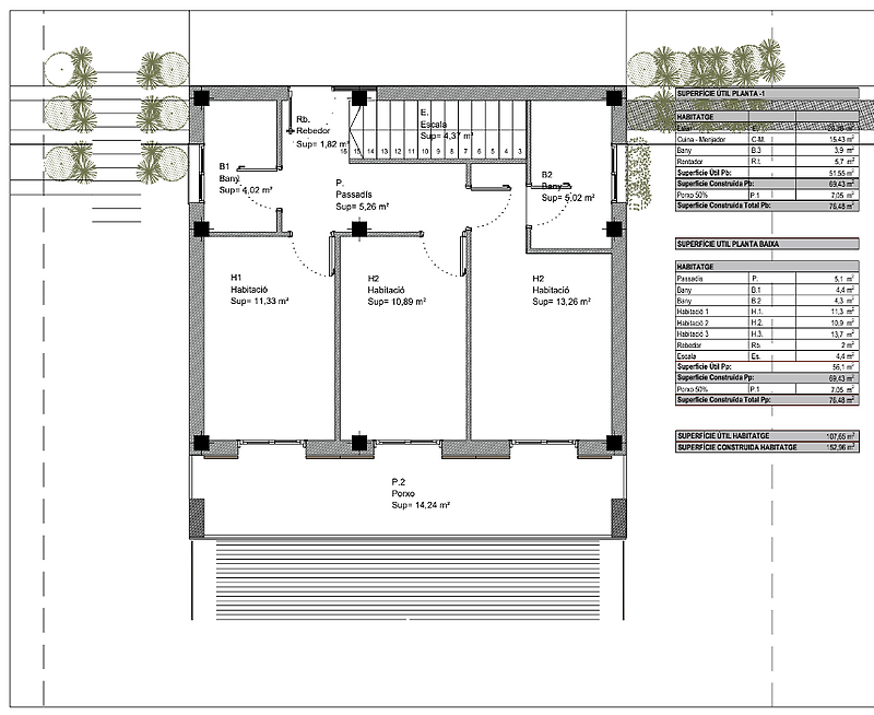 Projecte de casa d'obra nova amb permisos en urbanització de Calonge