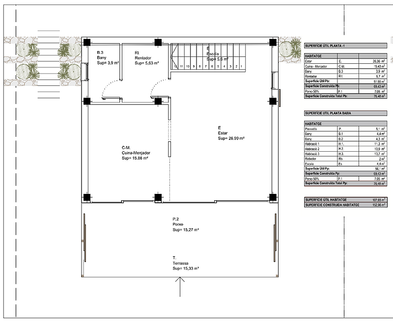 Projecte de casa d'obra nova amb permisos en urbanització de Calonge